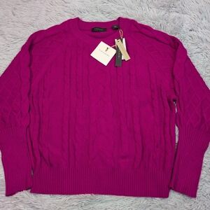 Tahari Sweater‎ Womens XL Fuchsia Soft Cozy Comfort Casual Career Stretch New